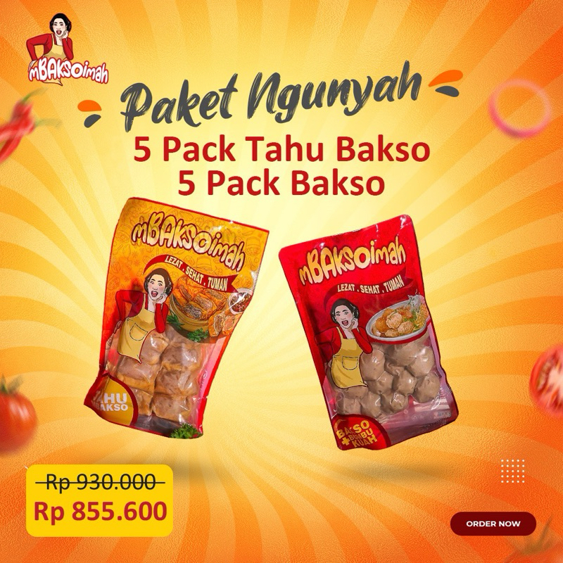 

mBAKSOimah Paket NGUNYAH (5 pack tahu bakso dan 5 pack bakso halus)