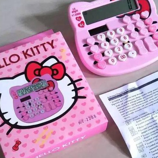 

Ready Kalkulator Kepala Hello Kitty Pink 12 Digit HELO KITY KITI LUCU IMUT hello kitty 2288