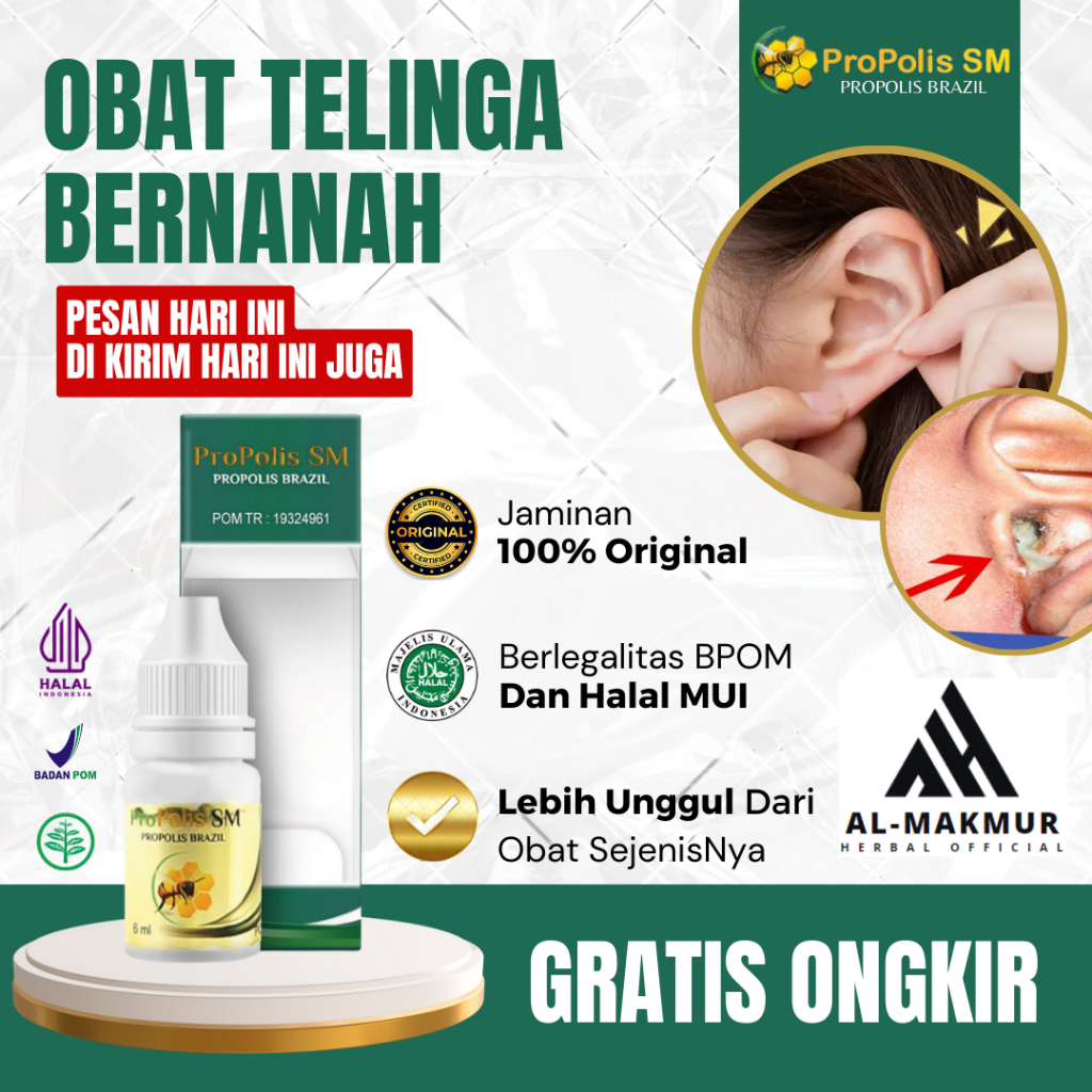 Obat Tetes Telinga Bernanah, Obat Curek Telinga, Obat Penyakit Telinga Berlendir Nanah Putih Kuning,