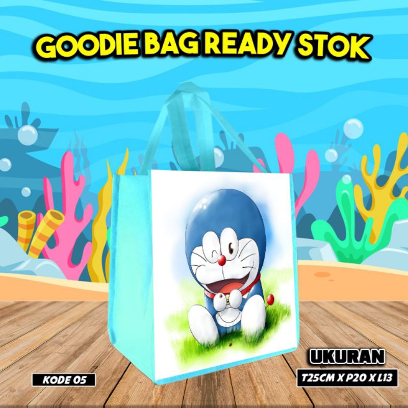 

{LANCAR 10Pcs} tas kantong makanan snacks/goodie bag karakter doraemon katalog 05/tas ultah/kantong