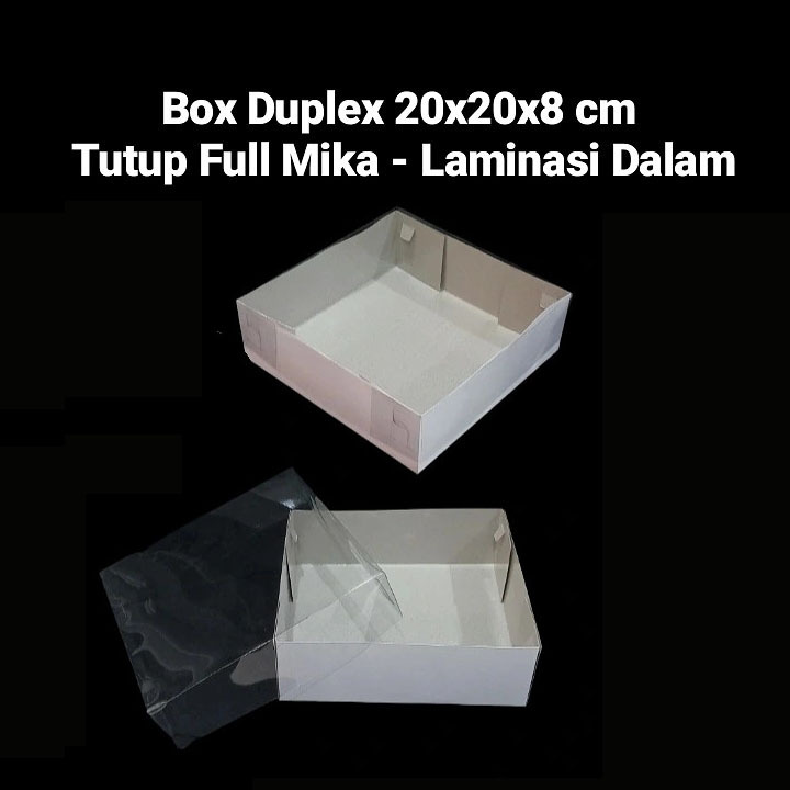 

(5 pcs) dus duplex tutup full mika box toples tabung 400ml isi 4 kardus kue spiku lapis legit pudding ukuran 20x20x8cm