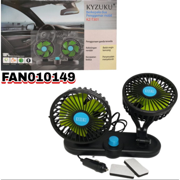 Kipas Angin Mobil Dua Kipas Double Fan 12 Volt 24 Volt KYZUKU