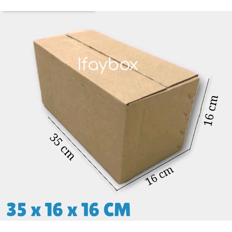 

Kardus box Uk. 35x16x16 cm single wall polos