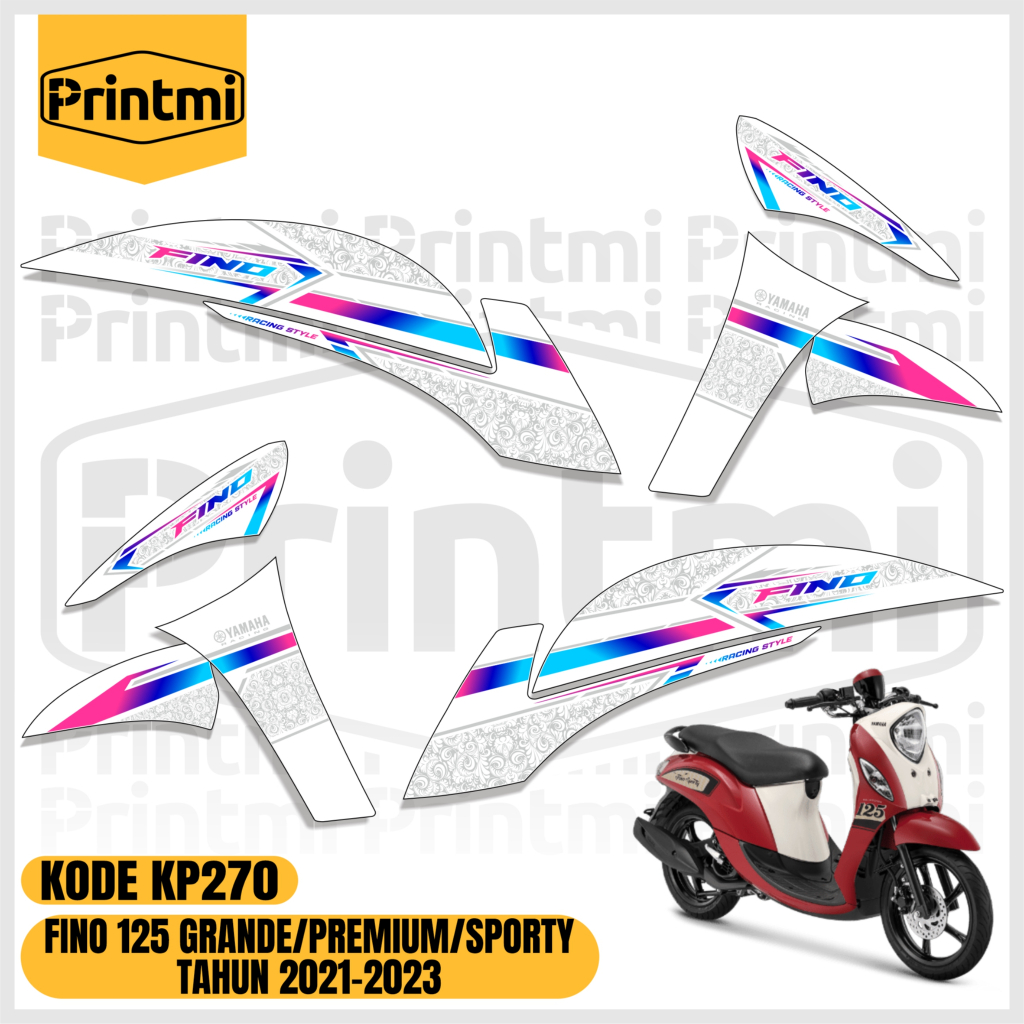 Striping Stiker Motor Fino 125 Grande Sporty Premium 2021 2022 2023 2024 Variasi Printmi KP270