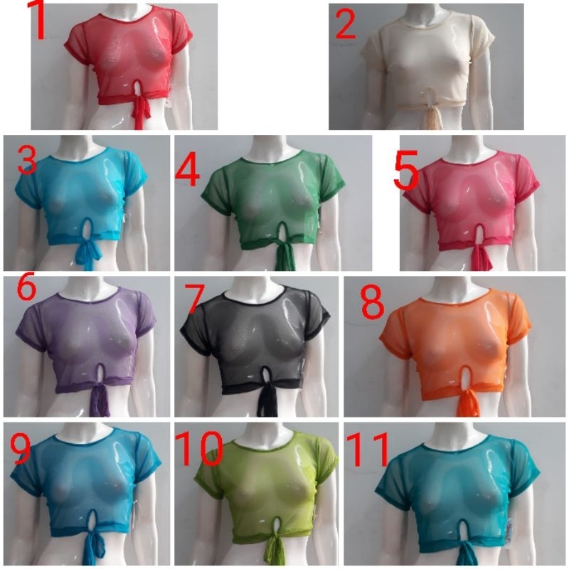 atasan crop tee baju senam crop croptee tile baju senam tile atasan jaring senam yoga pilates SPF 50