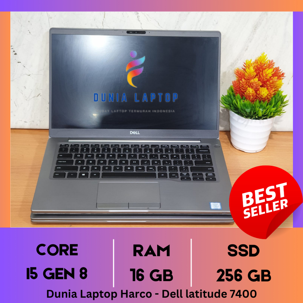 Laptop dell latitude 7400 SILVER - Core i5 gen 8 - ram 16gb ssd 256 - Original second