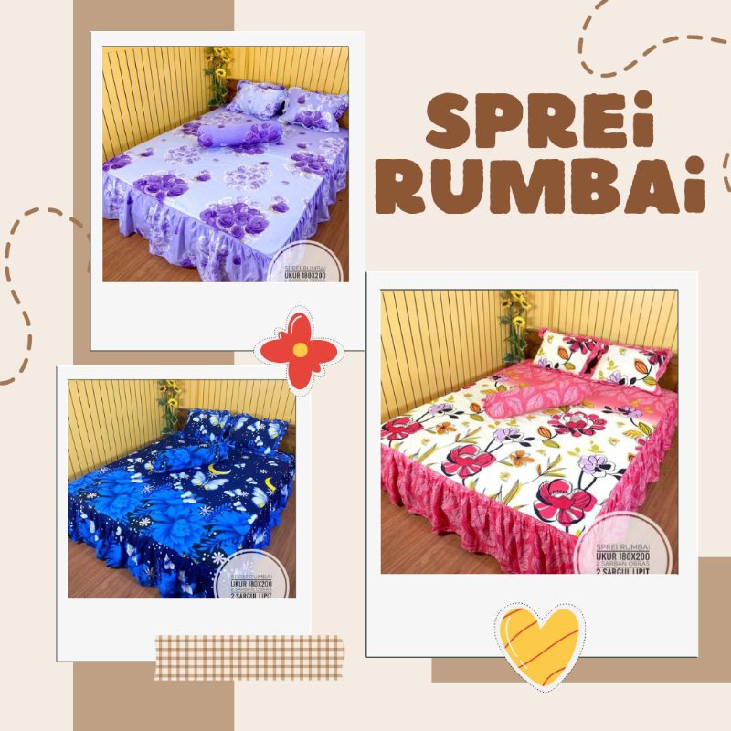 (COD) SPREI RUMBAI UK 180x200x45 / Sprei Rumbai Karakter / Sprei Rumbai Homemade / SPREI RUMBAI ADEM
