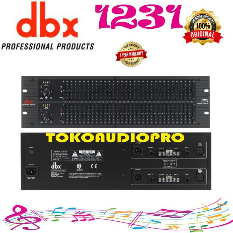 DBX 1231 Stereo Graphic Equalizer Original