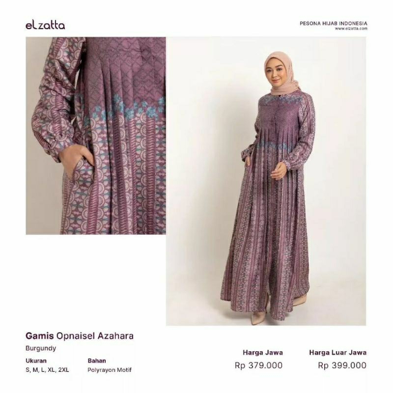 ELZATTA HIJAB GAMIS OPNAISEL AZAHARA GAMIS MOTIF TERBARU ELZATTA