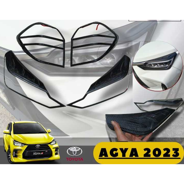 GARNISH LAMPU BELAKANG MOBIL AGYA/AYLA 2023 CARBON FERRARI VARIASI