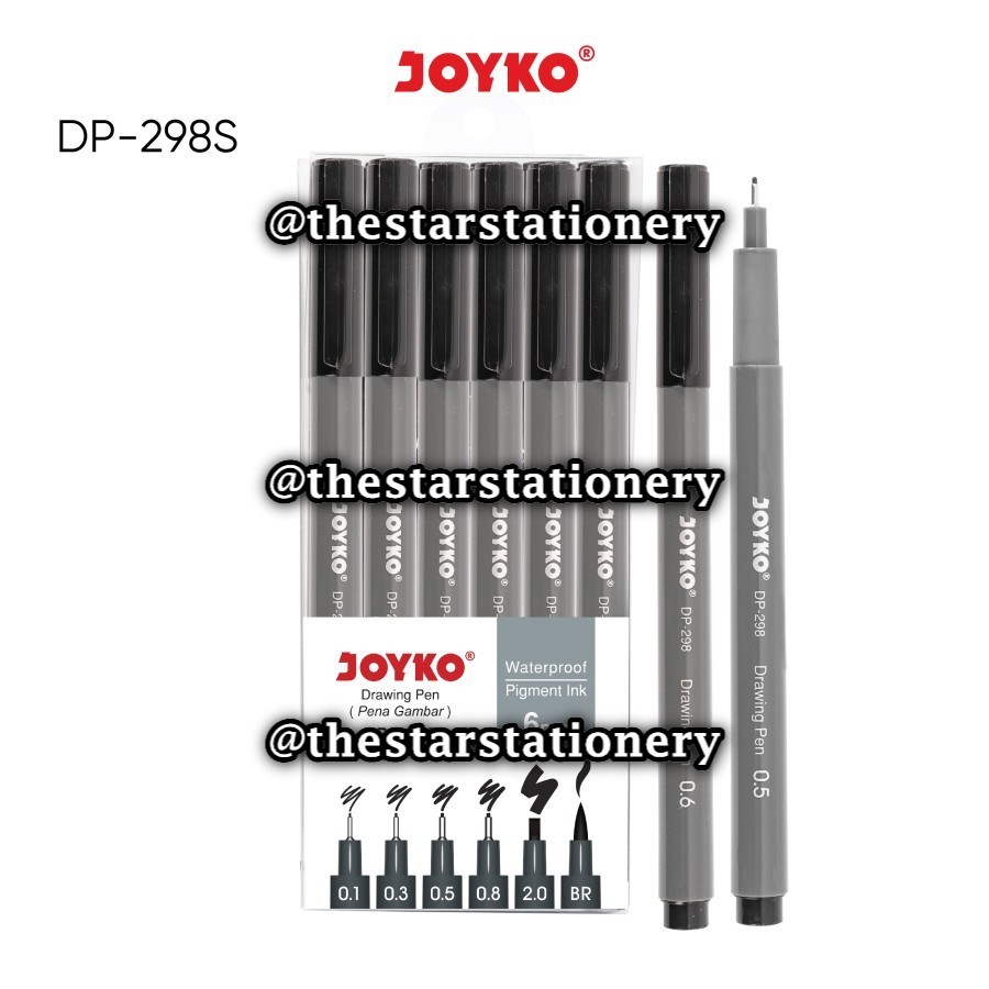 

(1 Set Isi 6 Pcs) GROSIR Drawing Pen Joyko DP-298S / Drawing Pen Pena Gambar Joyko DP298S / Joyko DP 298S