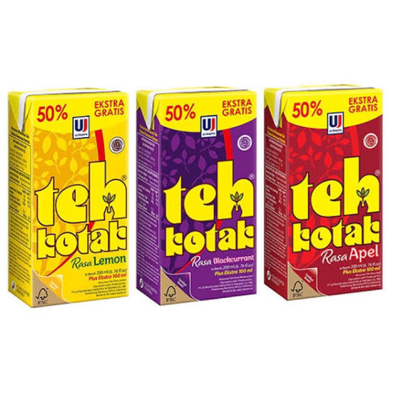 

Ultra Jaya Teh Kotak Flavored tea Aple, Lemon, Blackurrant 300ml