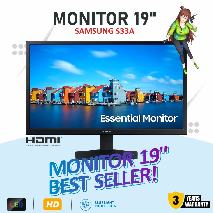 Monitor 19 Inch Samsung S33A HDMI VGA LED Display