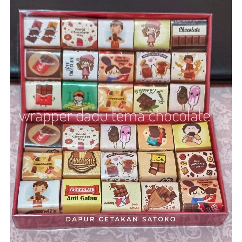 wrapper coklat dadu pembungkus coklat dadu tema Chocolate