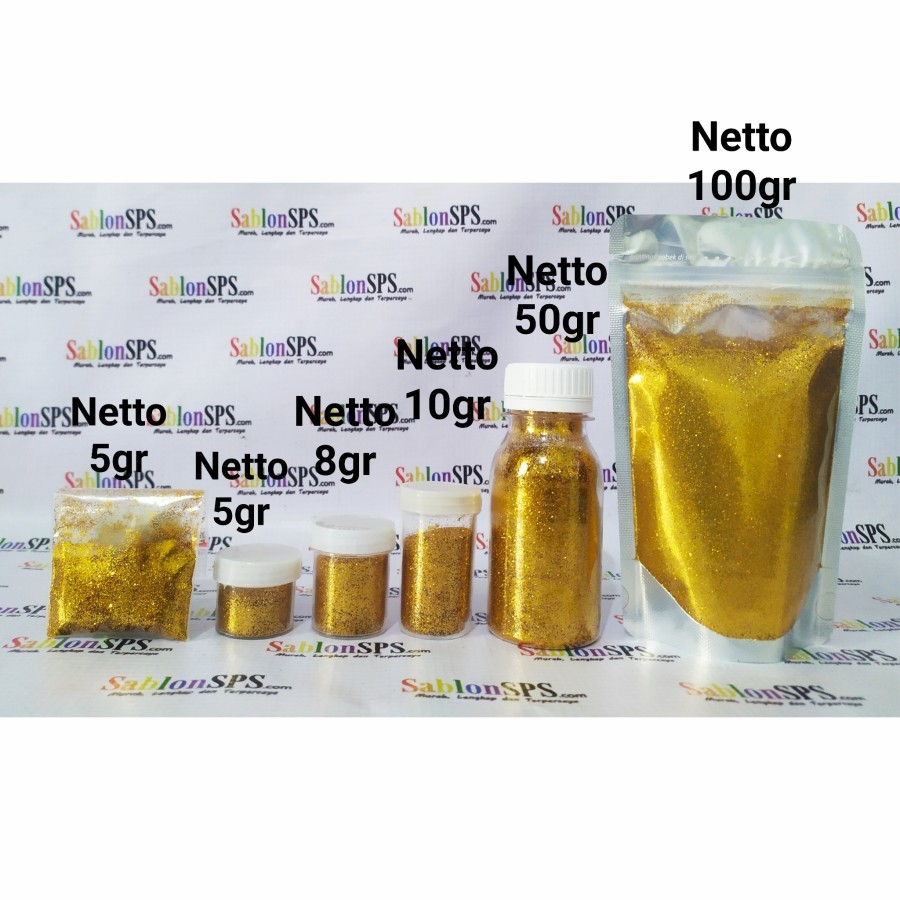 GLITER BUBUK EMAS KEMERAHAN GLITTER POWDER 100GR