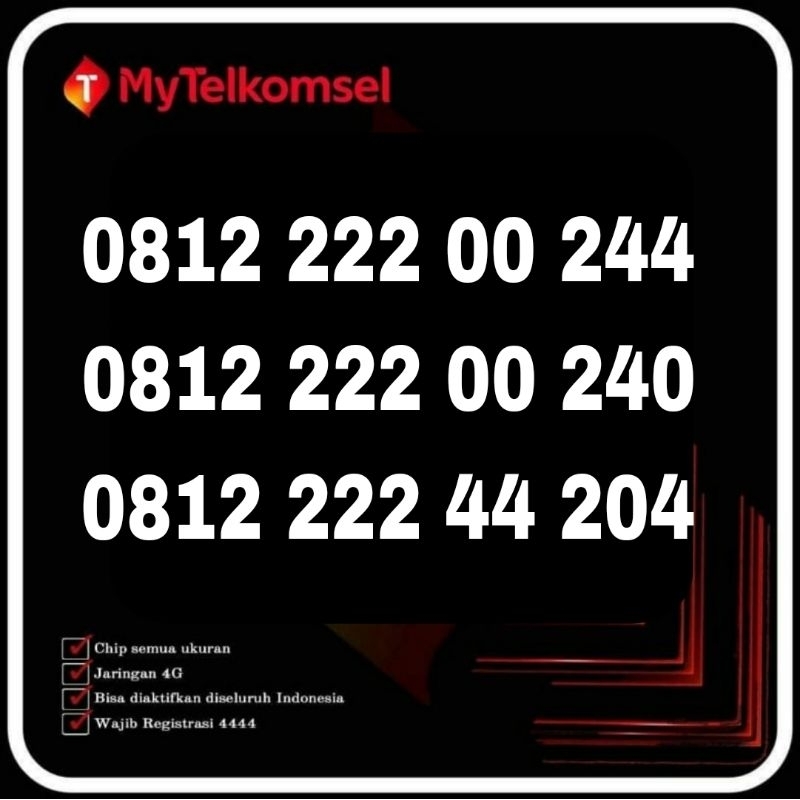 nomor cantik telkomsel kwartet dobel