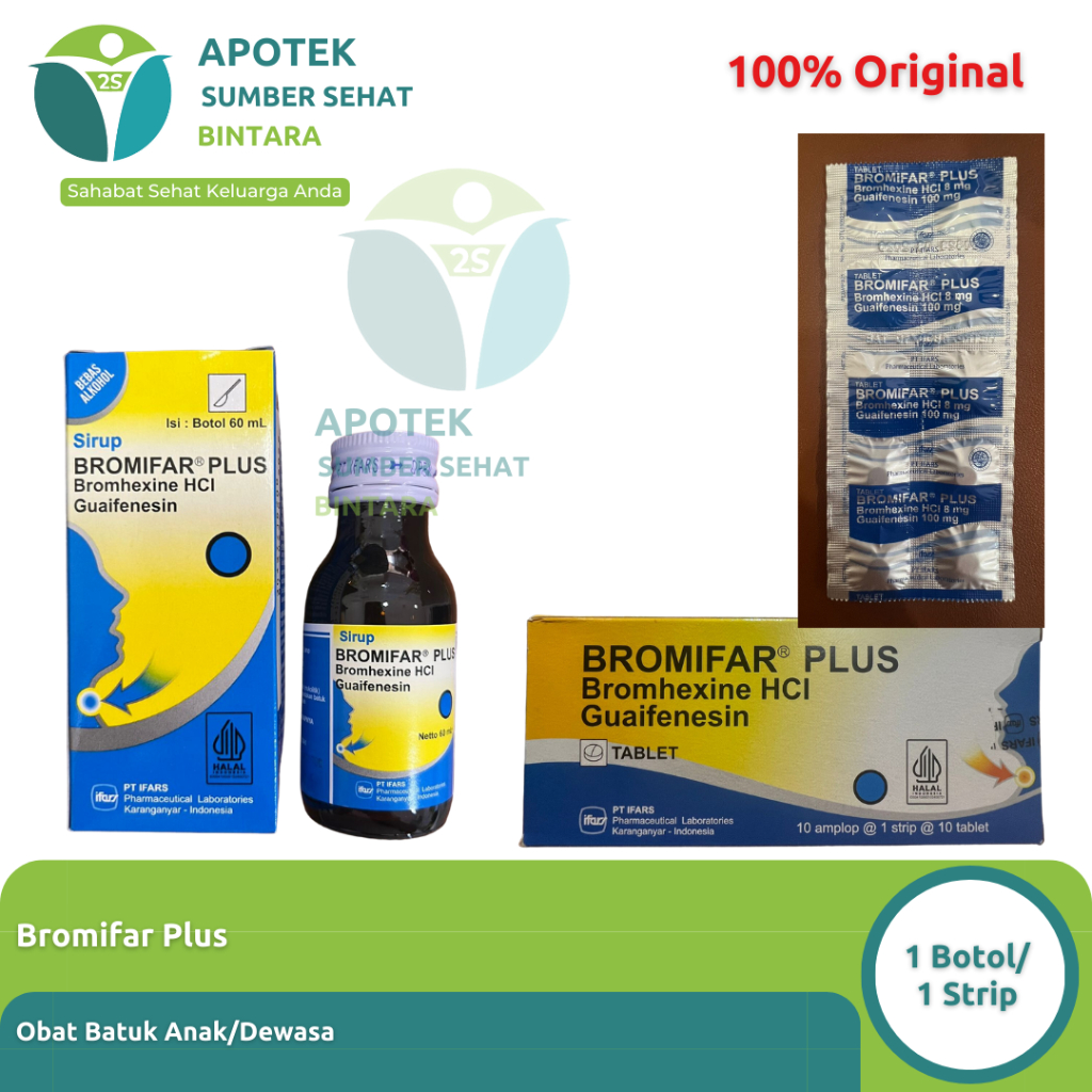 Bromifar Plus Tablet/Sirup - Obat Batuk Anak dan Dewasa