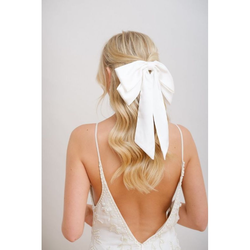 Jepit Rambut Pita Besar Batwing Bahan Satin Lembut