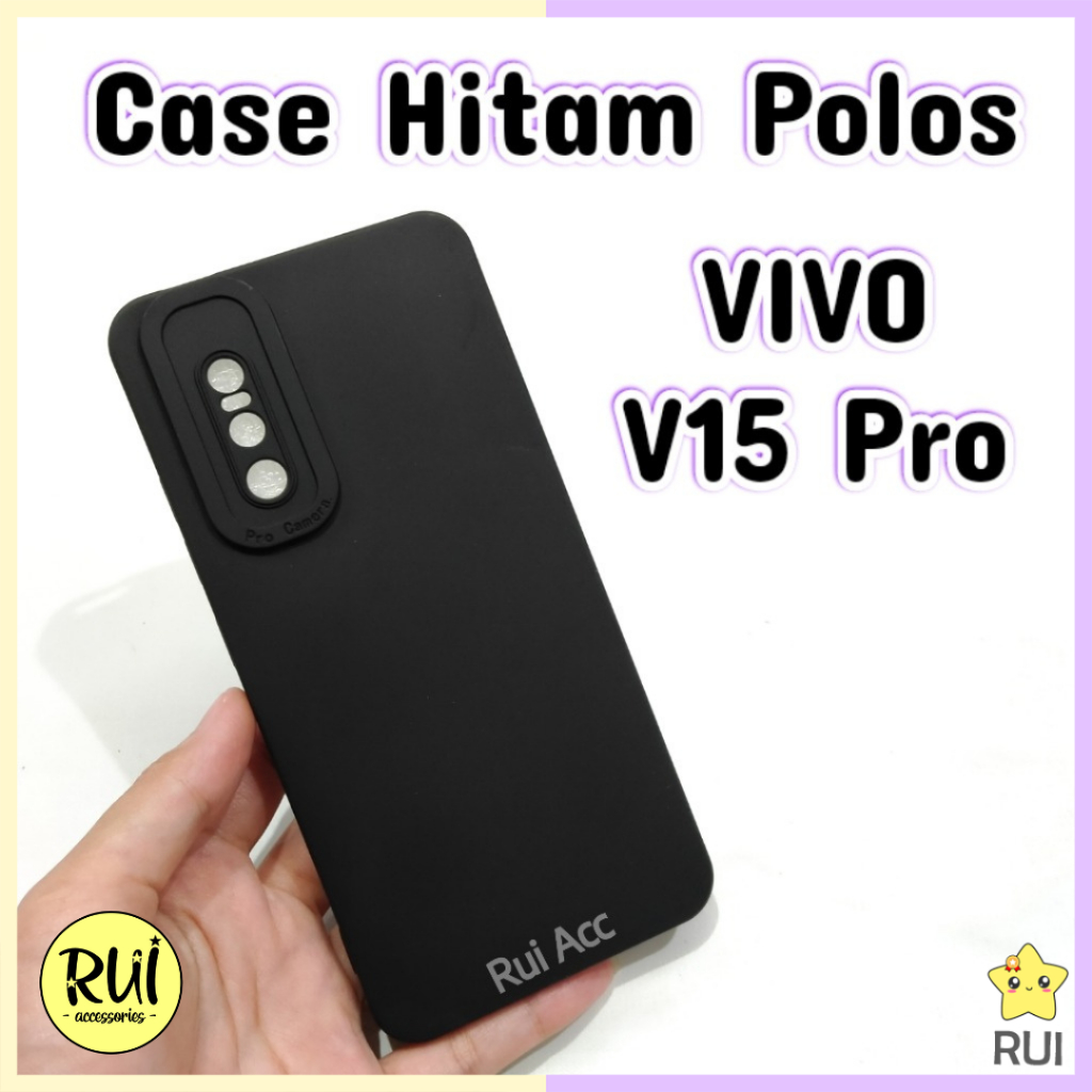 Case Hitam Vivo V15 Pro  Black Matte Softcase Polos Lentur Silikon HP