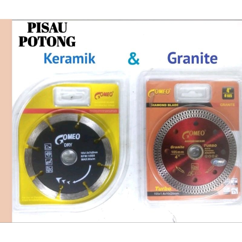 mata potong pisau keramik dan granite gomeo turbo diamond blade