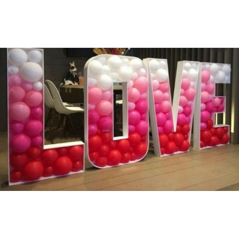 Dekorasi Huruf balon styrofoam/ Dekorasi ulangtahun huruf balon