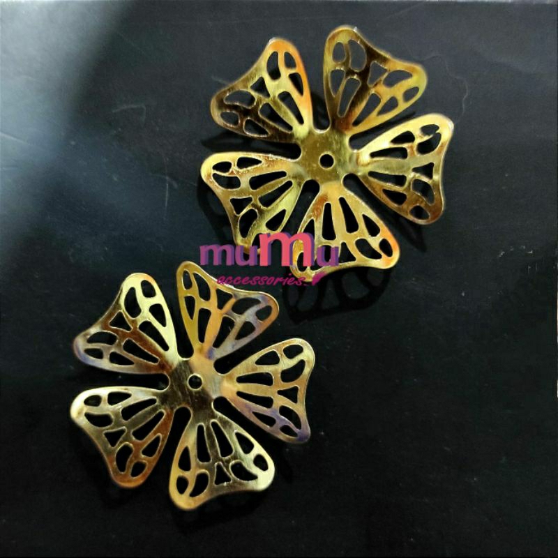 Lempeng lempengan aksesoris bentuk bunga ( 12 bj )