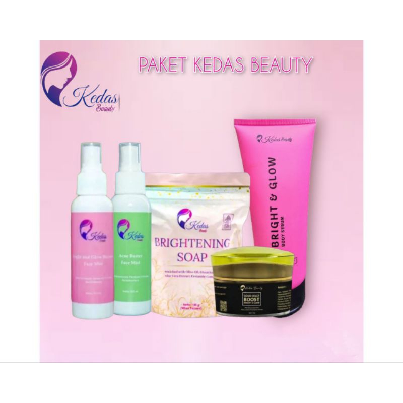 (KEDAS BEAUTY) PAKET GLOWING/PAKET ACNE/GOLD JELLY, SABUN, FACE MIST & BODY SERUM NEW BY CHANDRA DEW