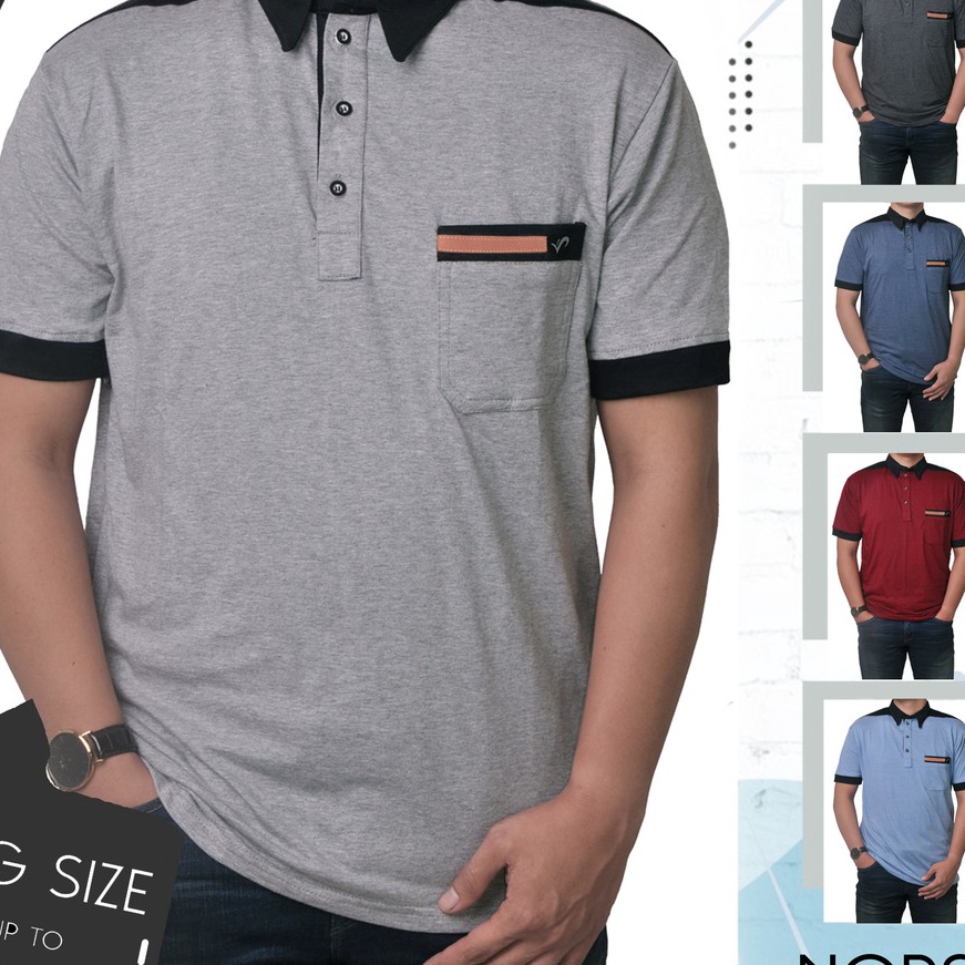 BIG PROMO Kaos Polo Shirt Kerah Pria Wangki Big Size Golf Original - NORSK