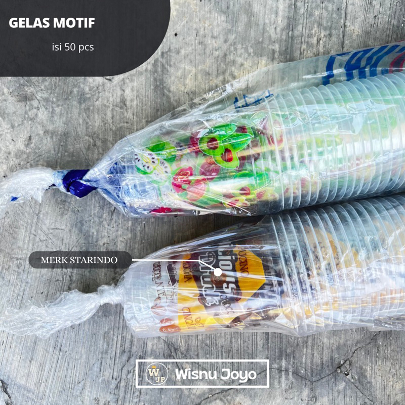 Cup Gelas Buah 16 oz / Gelas Plastik Starindo Motif Buah Delicious Drink / Cup Sealer Motif Buah