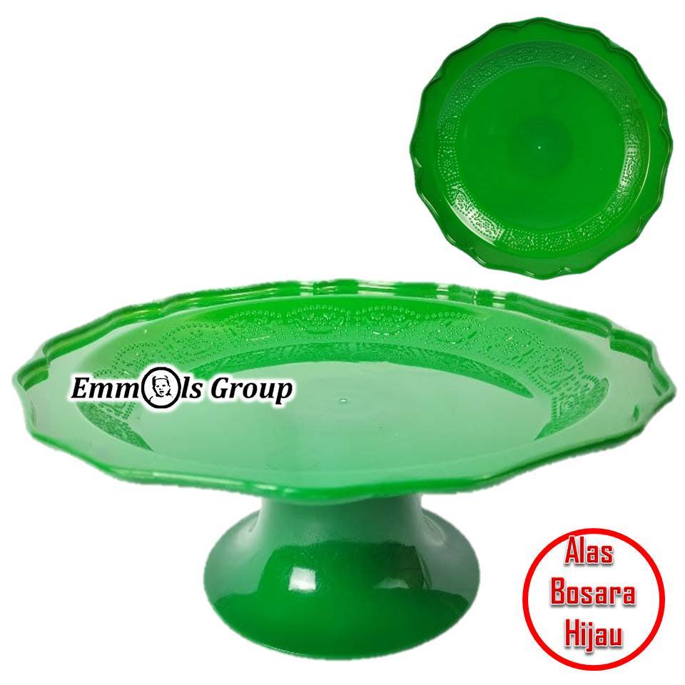 Piring Buah Alas atau Dudukan Bosara Warna Hijau Bahan Plastik