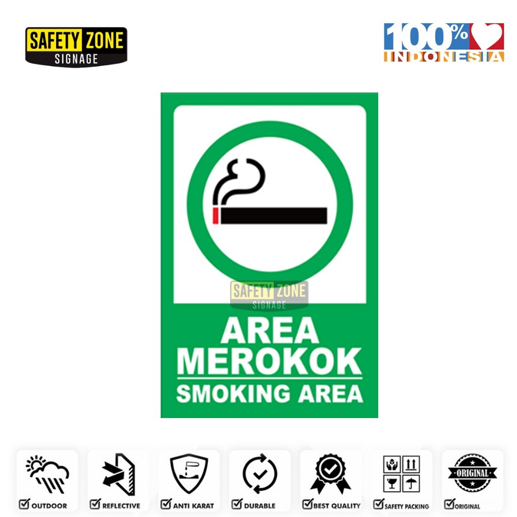 

SIGN STICKER area merokok (smoking area) ukura 15cm x 20cm dan 20cm x 30cm