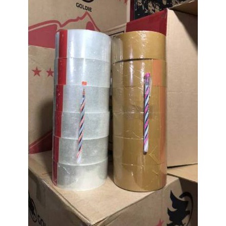 

TERLARIS 6 roll Lakban goal tape bonus 1 biji pulpen 45mm 2 inch 100 yard murah loh 