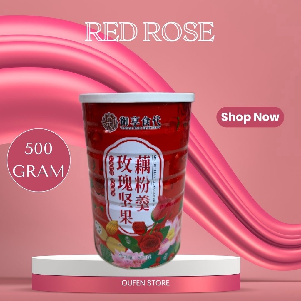 

12.12 HARGA GROSIR Ou Fen Lotus root powder bubuk akar teratai VARIAN RED ROSE COLLAGEN makanan sarapan diet sehat 500g murah