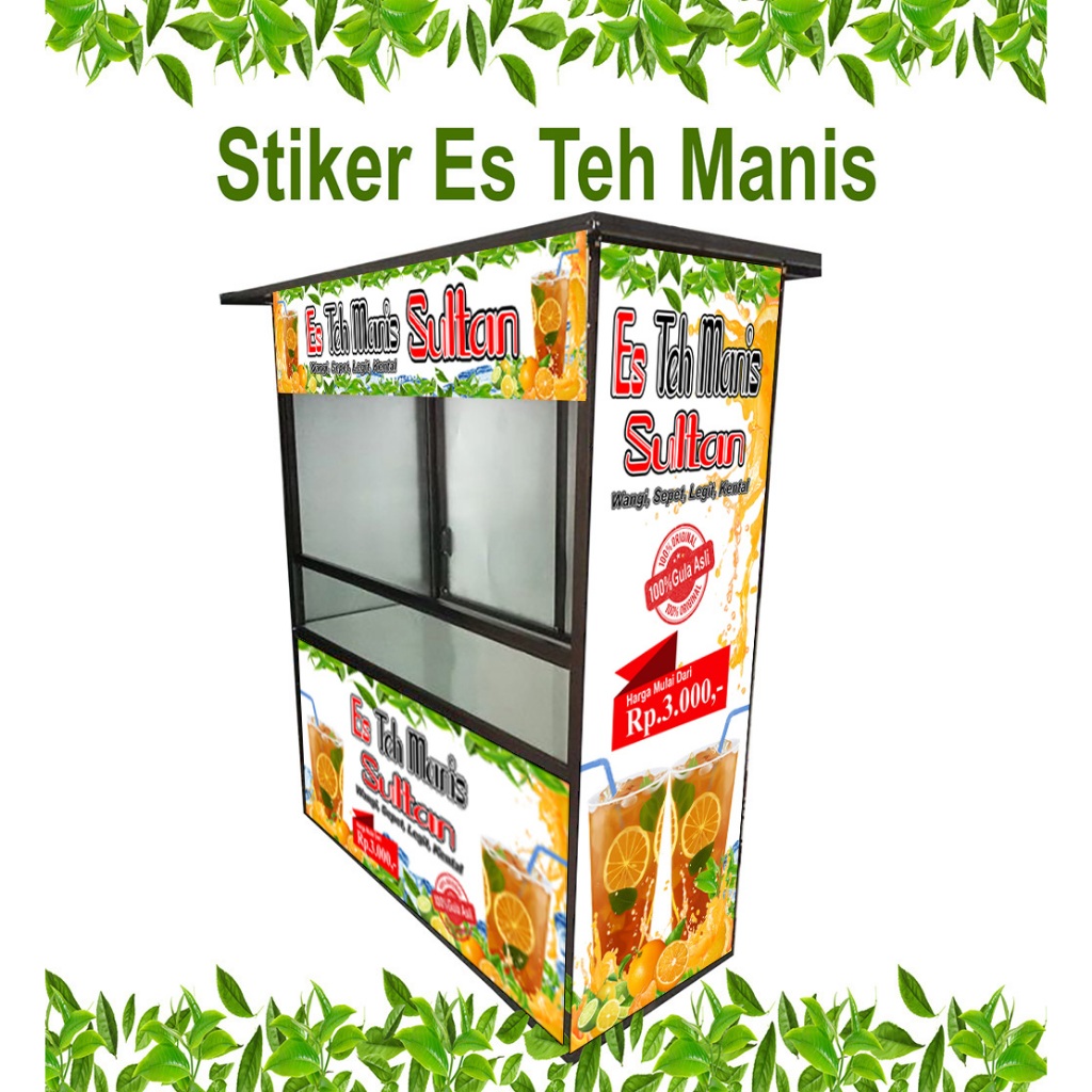 Stiker gerobak es teh manis solo
