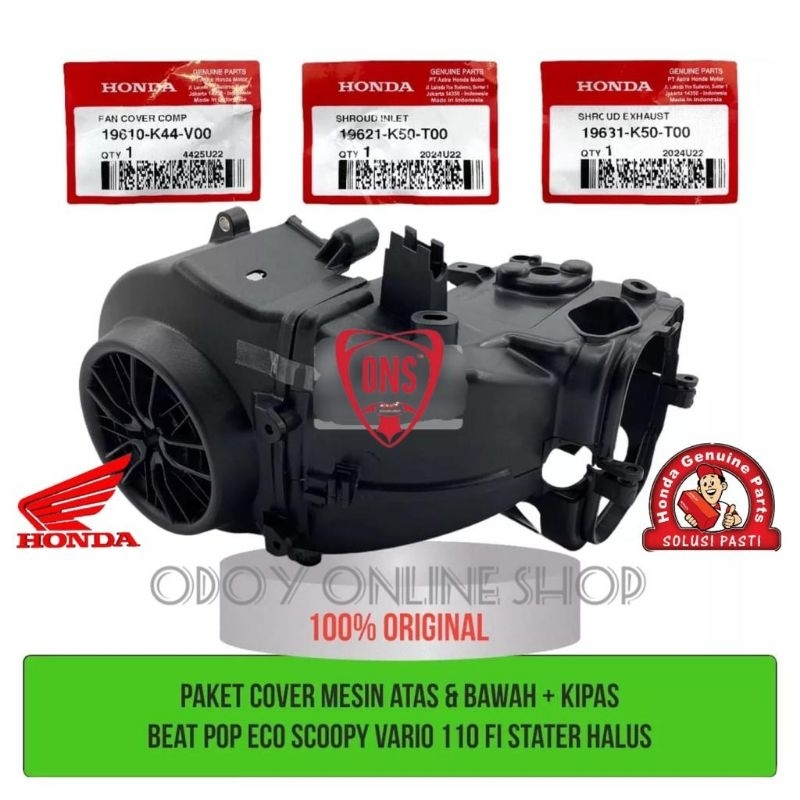 tutup blok mesin Honda Vario 110 fi esp Beat fi esp pop Scoopy fi esp starter halus Asli Honda Ori