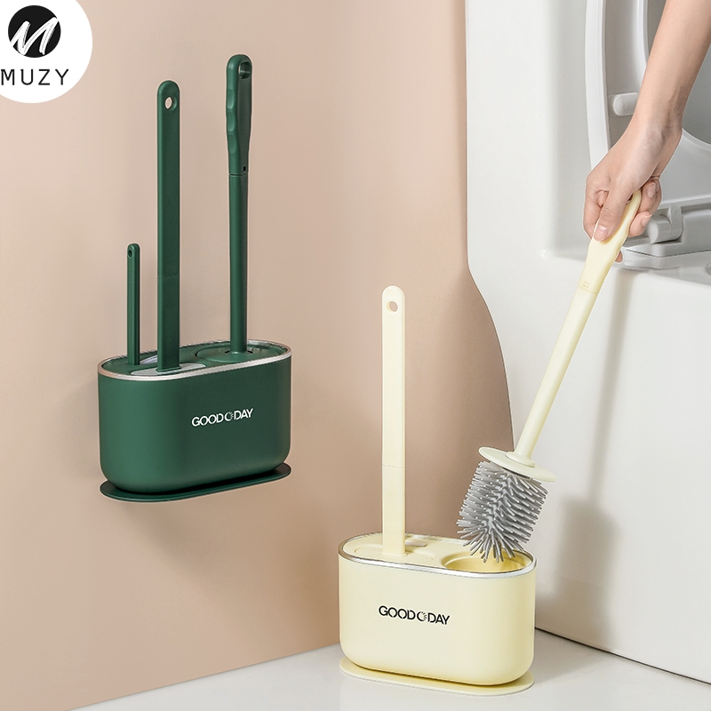 TERMURAH Muzy Sikat Toilet Silikon 3 in 1 Sikat Fleksibel WC Sikat Pembersih Kamar Mandi Silicone