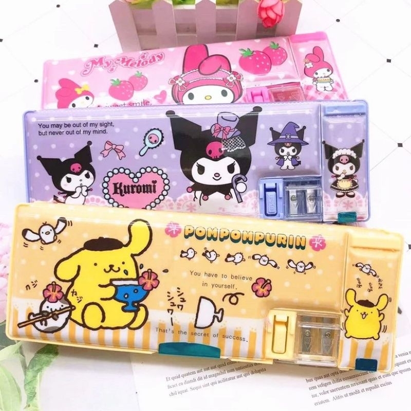 

Kotak Pensil Magnet Sanrio + Serutan Tempat Pensil Sanrio Melody Cinamorol Kuromi Kado Lucu Unik Termurah