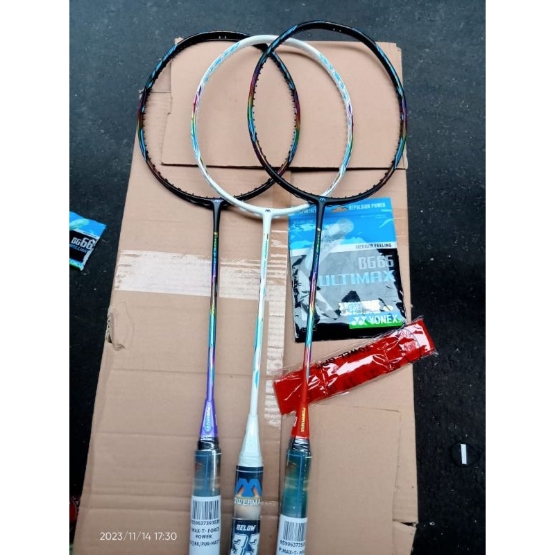 PROMO Raket badminton Powermax Original Raket Siap pakai 33lbs
