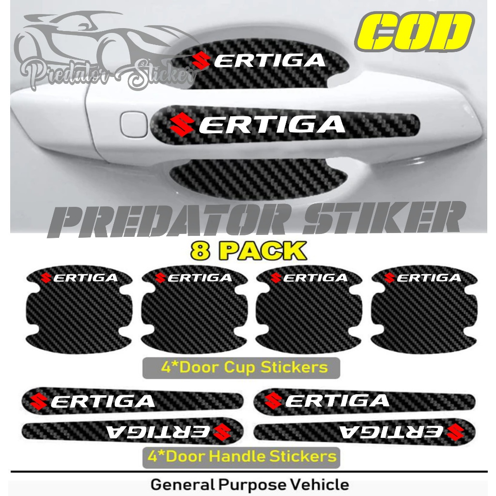 sticker karbon handle pelindung gagang pintu mobil SUZUKI ERTIGA NEW
