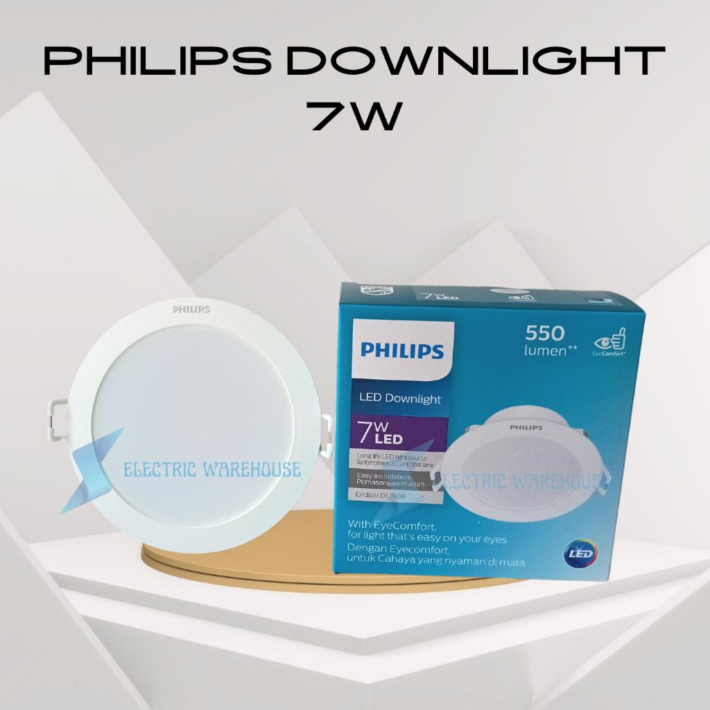 PHILIPS LAMPU DOWNLIGHT LED ERIDANI PUTIH KUNING 7 W 7 WATT DL190B DL 190 B