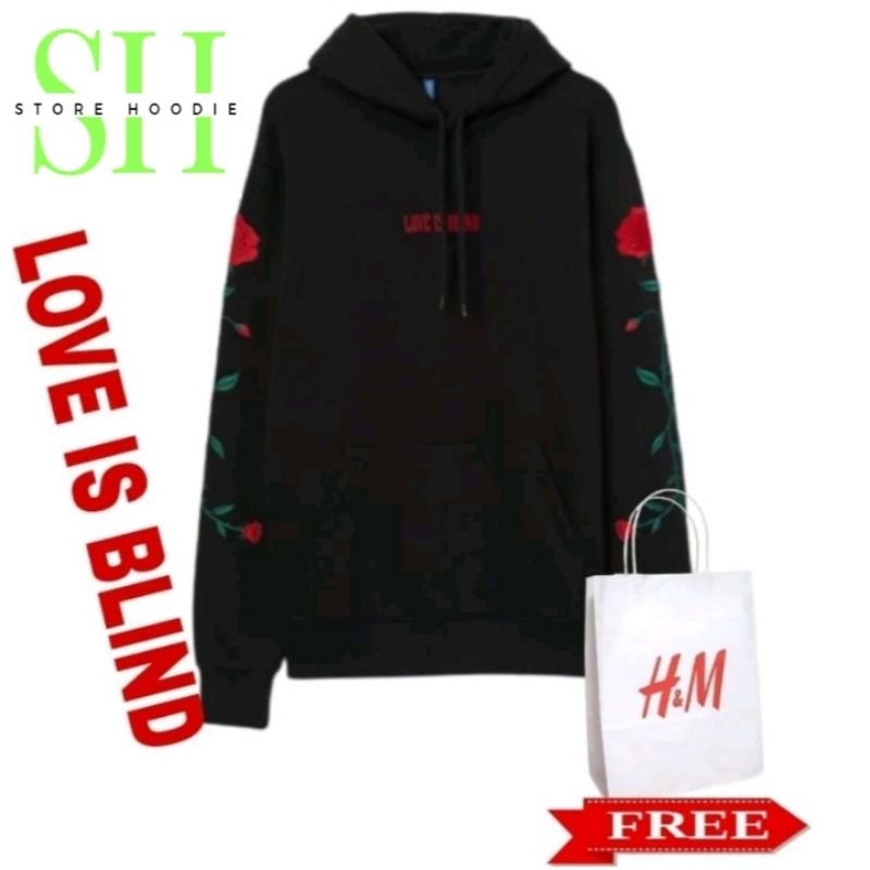 HOODIE H&M LOVE IS BLIND HNM Free Paperbag