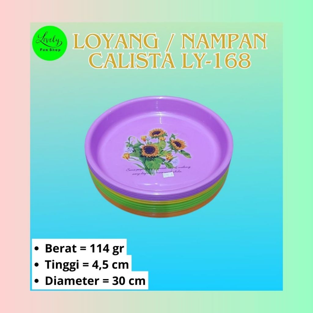 Loyang / Nampan Plastik Calista Bulat Motif