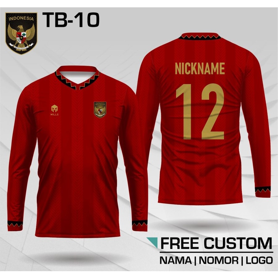 Jersey bola timnas indonesia baju timnas terbaru kaos sepak bola lengan panjang