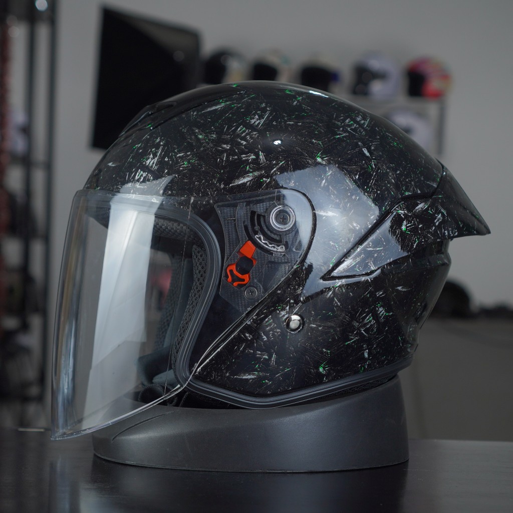 Jitsu Helm Half Face JS1 Carbon Forged Series Premium SNI