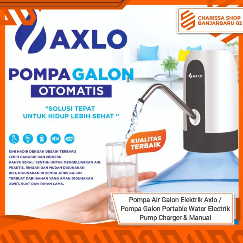 Pompa Air Galon Elektrik Axlo / Pompa Galon Portable Water Electrik Pump Charger / Pompa Galon Axlo 