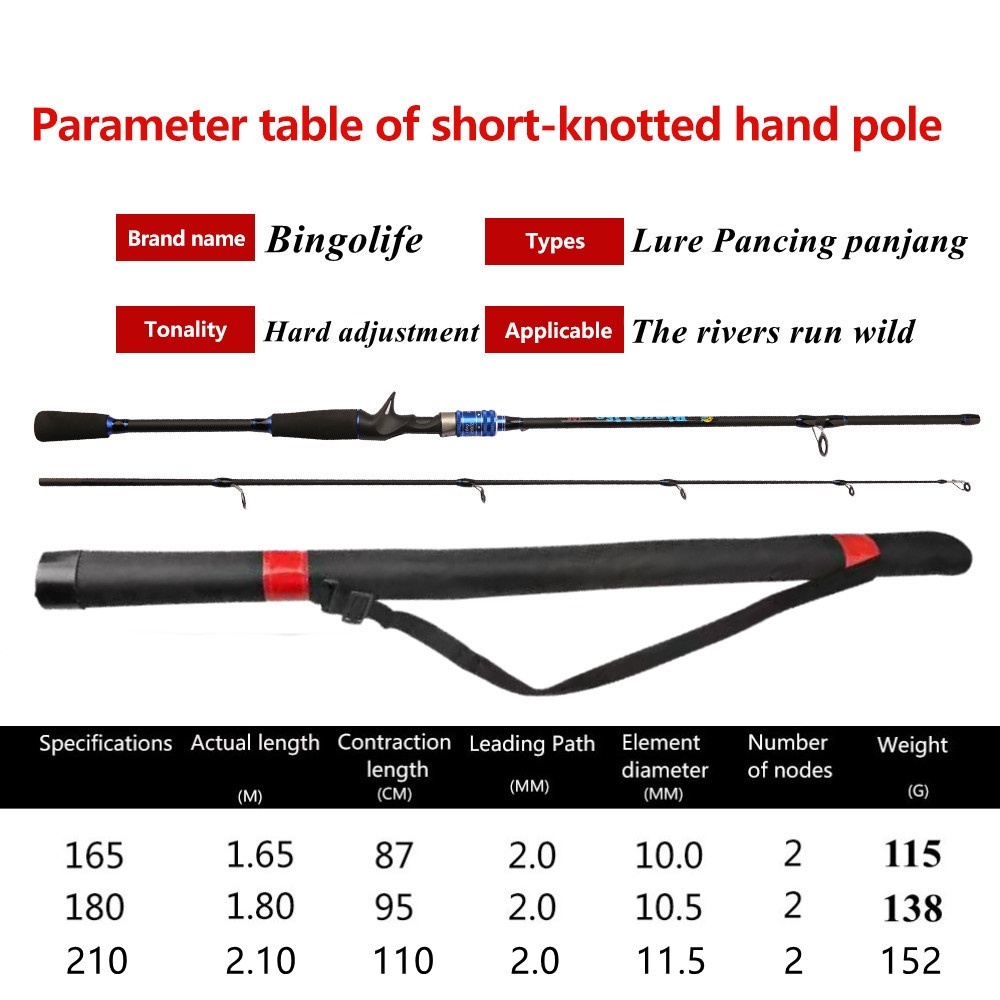 Joran Pancing Lure Rod 180cm Joran Carbon Joran Casting Ultralight 210cm Alat Memancing 165cm Joran 