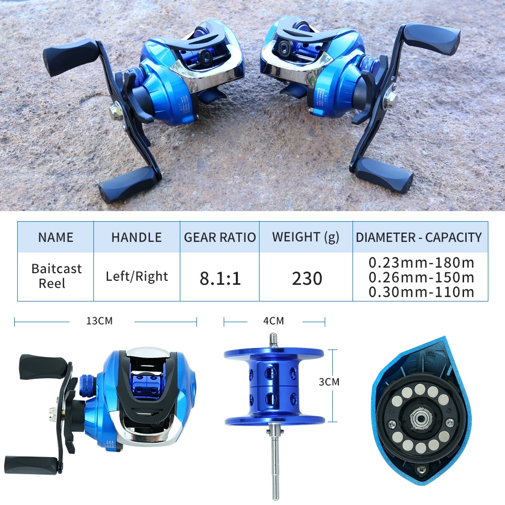 Reel Baitcasting Logam Reel Pancing Casting Alat Pancingan Reel Casting Real BC