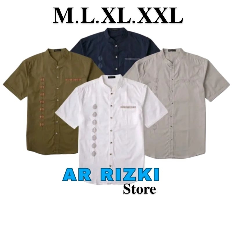 BAJU KOKO BORDIR/ BAJU KOKO LENGAN PENDEK/ BAJU KOKO BORDIR LENGAN PENDEK