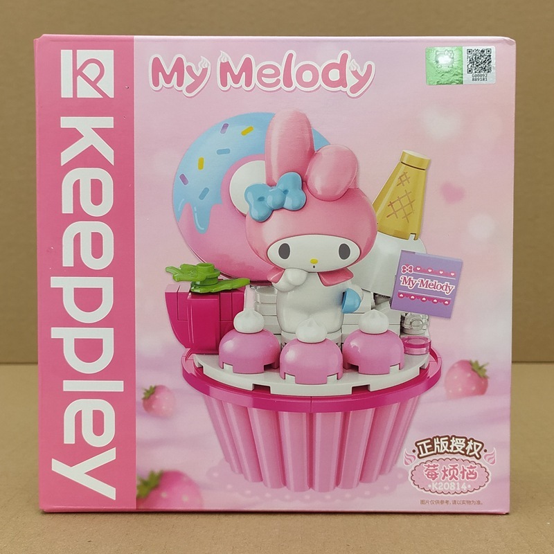 Keeppley Toys Sanrio Cupcake Hello Kitty My Melody Kuromi Cinnamaroll Mainan Block Balok susun Block Bricks DIY