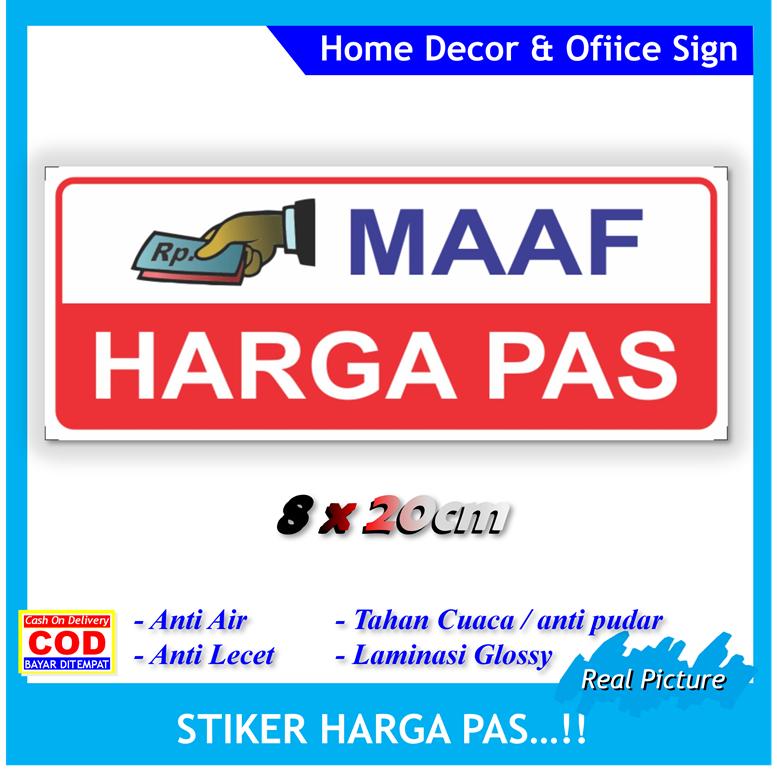 

Label stiker harga pas tidak tawar sticker pembayaran toko warung dll